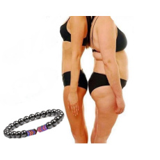 Magnet bracelet multicolor elastic natural stone, ball 6 mm / 16 - 17 cm