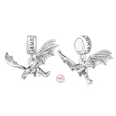 Charm Sterling silver 925 Game of Thrones Dragon, bracelet pendant, movie