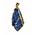 Lapis lazuli – pendant made of natural stone in gold-toned edging, approx. 2–3.5 cm | Talisman of wisdom, truth, and inner peace