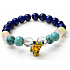 Colorful memories of Peru – elastic bracelet with a yellow alpaca | 8 mm beads, 16–17 cm