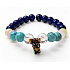Colorful Memories of Peru – elastic bracelet with a black alpaca | 8 mm beads, 16–17 cm