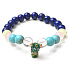 Colorful memories of Peru – elastic bracelet with a green alpaca | 8 mm beads, 16–17 cm
