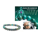 Chrysocolla bracelet elastic natural stone, ball 8 mm / 16 - 17 cm, King Solomon stone
