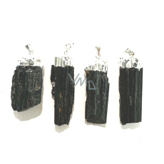 Tourmaline / Scoryl in metal pendant natural stone approx. 3 - 4,5 cm, guardian of good mood Tourmaline / Scoryl in metal pendant natural stone approx. 3 - 4,5 cm, guardian of good mood