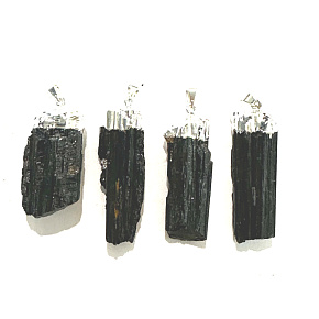 Tourmaline / Scoryl in metal pendant natural stone approx. 3 - 4,5 cm, guardian of good mood