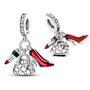 Sterling silver 925 Chic style - Lipstick, slipper, handbags, 3in1 bracelet pendant, interests Sterling silver 925 Chic style - Lipstick, slipper, handbags, 3in1 bracelet pendant, interests
