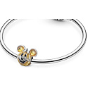 Charm Sterling silver 925 Disney Mickey Mouse pumpkin shaped bead on Halloween bracelet