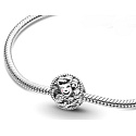 Sterling silver 925 Theatrical masks, tragedy and comedy, bead on bracelet symbol