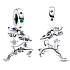 Charm Sterling silver 925 Rudolf, magic Christmas reindeer, blue cubic zirconia, Christmas bracelet pendant