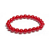 Coral red bracelet elastic natural stone, bead 8 mm / 16 - 17 cm