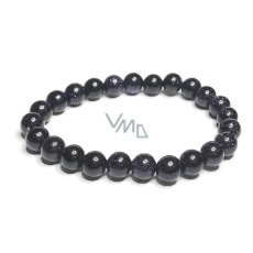 Goldstone blue Avanturine bracelet elastic, ball 8 mm / 16-17 cm, ambition stone