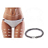 Magnetic slimming bracelet silver color elastic natural stone, ball 6 mm / 16 - 17 cm