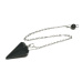 Obsidian pendulum natural stone 2,5 cm + 18 cm chain with bead, rescue stone