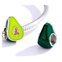 Sterling silver 925 Exotic avocado, bead for bracelet, food and drink