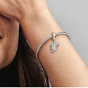 Charm Sterling silver 925 Glittering puzzle piece, friendship bracelet pendant