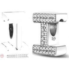 Sterling silver 925 Alphabet letter I, bead for bracelet Sterling silver 925 Alphabet letter I, bead for bracelet