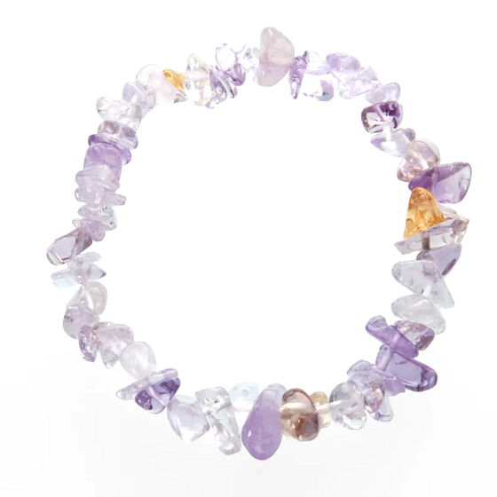 Ametrine bracelet elastic chopped natural stone 19 cm, energy amplifier