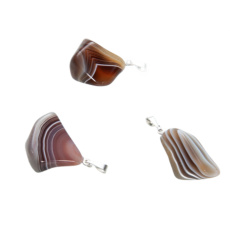 Agate Botswana grey Troml pendant natural stone, brings to life a successful