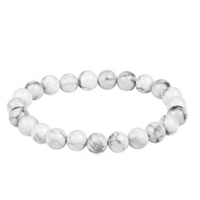 Magnesite / Howlite white bracelet elastic natural stone, ball 6 mm / 16-17 cm, cleansing stone Magnesite / Howlite white bracelet elastic natural stone, ball 6 mm / 16-17 cm, cleansing stone