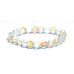 Opalite matt white elastic bracelet, synthetic stone bead 8 mm / 16-17 cm, wishing and hope stone