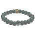 Lava dark green with royal mantra Om, bracelet elastic natural stone, ball 8 mm / 16-17 cm, born of the four elements