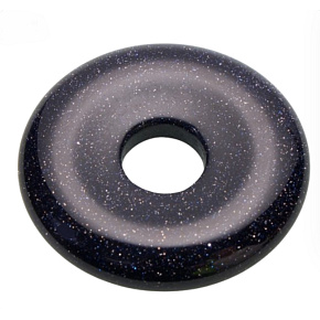 Goldstone Blue Avanturine Donut 30 mm, stone of ambition