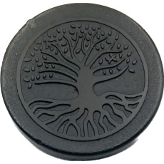 Shungit Engraved tree of life sticker for mobile phone EMFprotection, 5G protection, radiation protection 3 cm