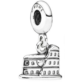 Sterling silver 925 Rome Colosseum, travel bracelet pendant