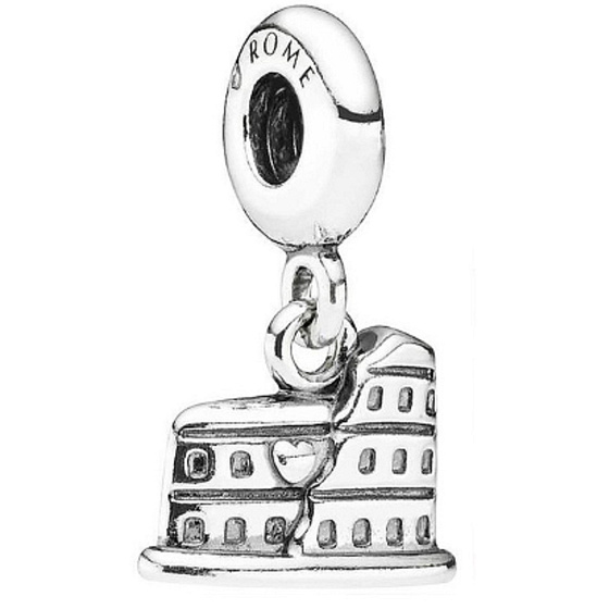 Sterling silver 925 Rome Colosseum, travel bracelet pendant