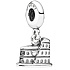Sterling silver 925 Rome Colosseum, travel bracelet pendant