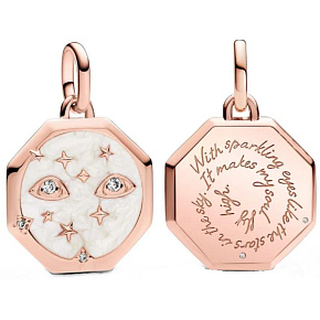 Charm Sterling silver 925 Sparkling eyes - Mini medallion, bracelet pendant symbol Charm Sterling silver 925 Sparkling eyes - Mini medallion, bracelet pendant symbol