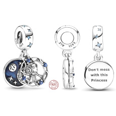 Charm Sterling silver 925 Marvel Star Wars Princess Leia 2in1, bracelet pendant