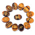 Tiger's Eye Rune Alphabet Oval Natural Stone, 15 x 20 mm 13 pieces
