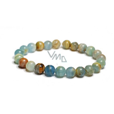 Calcite multi Argentine bracelet elastic natural stone, ball 8 mm / 16 - 17 cm, intuition stone