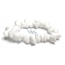 Agate white bracelet elastic natural chopped stone, 19 cm, provides calm and peace