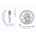 Charm Sterling Silver 925 USA American Flag - Statue of Liberty, travel bracelet pendant