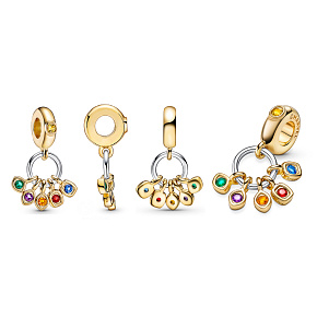 Charm Sterling silver 925 Marvel The Avengers, Infinity Stones - Infinity Gems, pendant for bracelet