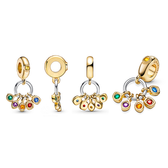 Charm Sterling silver 925 Marvel The Avengers, Infinity Stones - Infinity Gems, pendant for bracelet