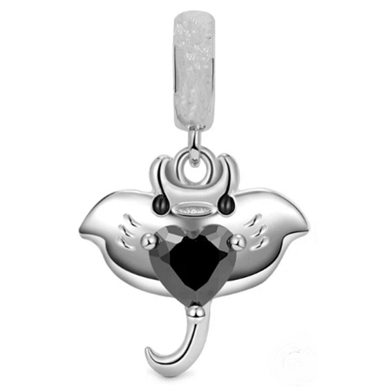 Charm Sterling silver 925 Manta, animal bracelet pendant