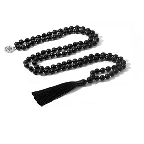 108 Mala Onyx necklace matt meditation jewellery, natural stone, knotted tassel, bead 8 mm 108 Mala Onyx necklace matt meditation jewellery, natural stone, knotted tassel, bead 8 mm