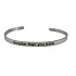 Stainless steel bracelet silver with engraving Smarter than you think, open cuff, 4 mm