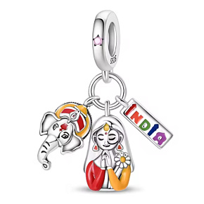 Charm Ganesha and Namaste – 3-in-1 symbol of luck, protection, and a reminder of the land of colors | Travel bracelet pendant Charm Ganesha and Namaste – 3-in-1 symbol of luck, protection, and a reminder of the land of colors | Travel bracelet pendant