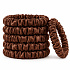 Silk hair tie made of 100% natural silk – gentle scrunchie, chocolate brown, 5 pieces