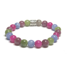 Tourmaline colour chakra bracelet elastic natural stone, ball 6 mm / 16-17 cm, guardian of good mood