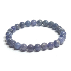 Tanzanite bracelet elastic natural stone, ball 7 - 7,5 mm / 16 - 17 cm