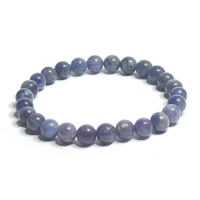 Tanzanite bracelet elastic natural stone, ball 7 - 7,5 mm / 16 - 17 cm