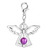 Guardian angel pendant with purple bead 29 x 37 mm 1 piece