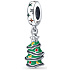 Sterling silver 925 Christmas tree green, ornate, Christmas bracelet pendant