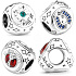 Charm Sterling silver 925 Four-leaf clover, horseshoe and ladybug 3in1, lucky bracelet bead