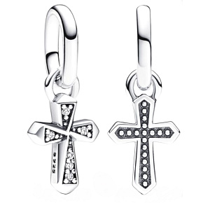 Charm Sterling silver 925 Cross - Mini medallion, bracelet pendant symbol
